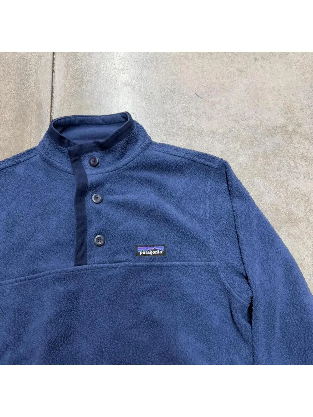 vintage patagonia shearling button pullover fleece jacket size small